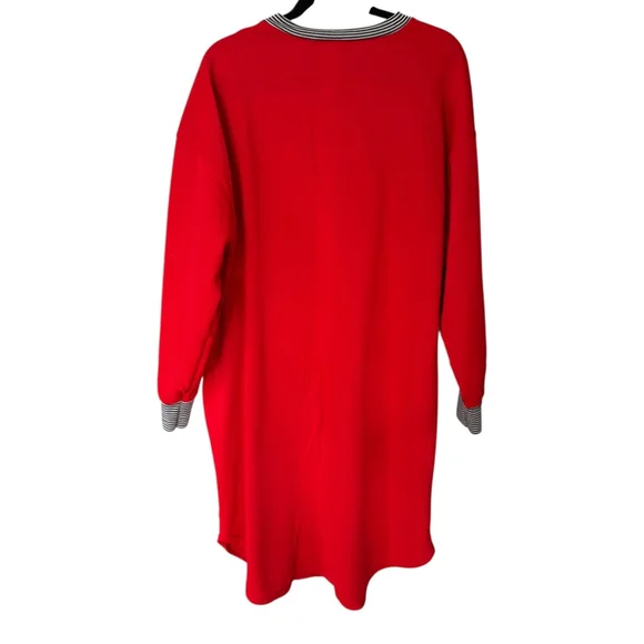 Vintage Mickey & Co. Disney Red Long Sleeve Sleep Shirt Nightgown Size Large - Picture 2 of 9